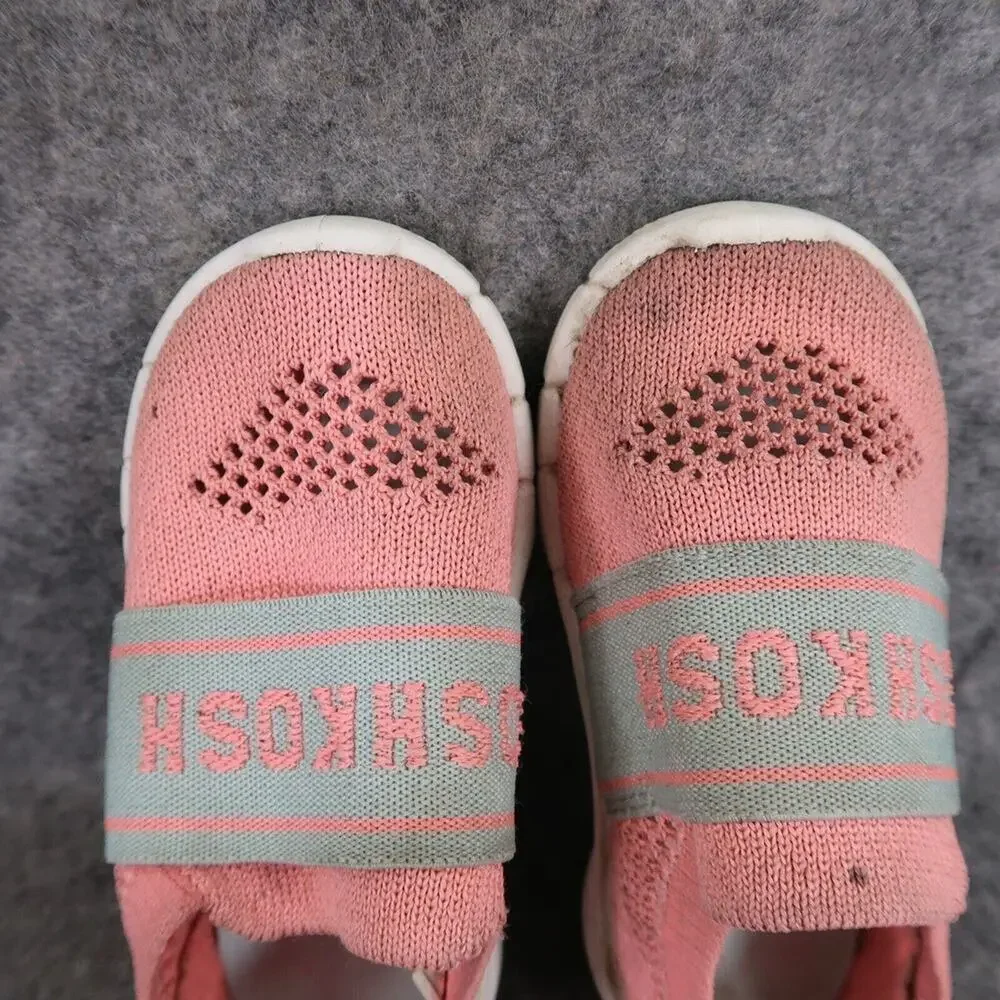 Oshkosh B'gosh Shoes Baby Toddler 6 Slip On Sneaker Knit Stretch Pink Grey Kids